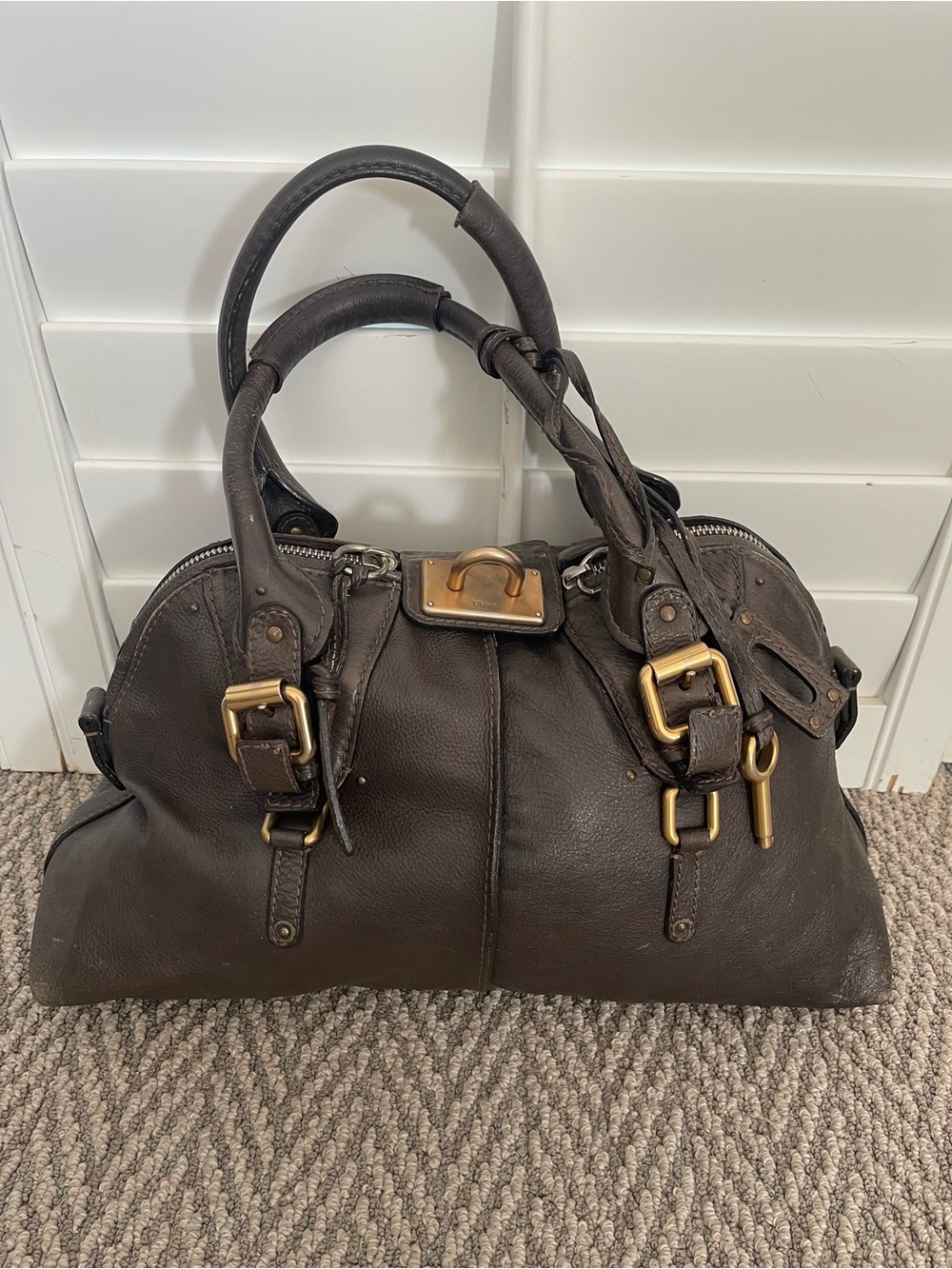 Chloe Dark Brown Paddington Leather  Satchel - Chocolate Brown- Y2K